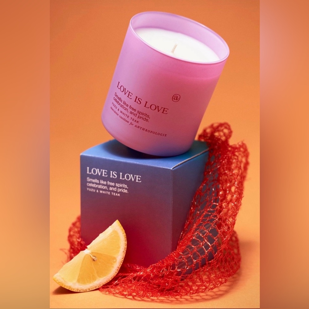 NIB Anthropologie x Anecdote Love Is Love Yuzu & White Teak Glass Candle 🏳️‍🌈